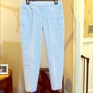 J-Crew pinstriped blue and white pants